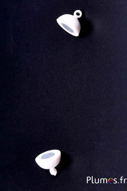 Fermoir boule magnétique - Ø 10 mm, trou 2 mm - blanc